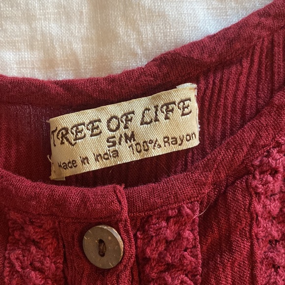 Red cropped boho tank - Picture 2 of 5